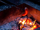 On open fire